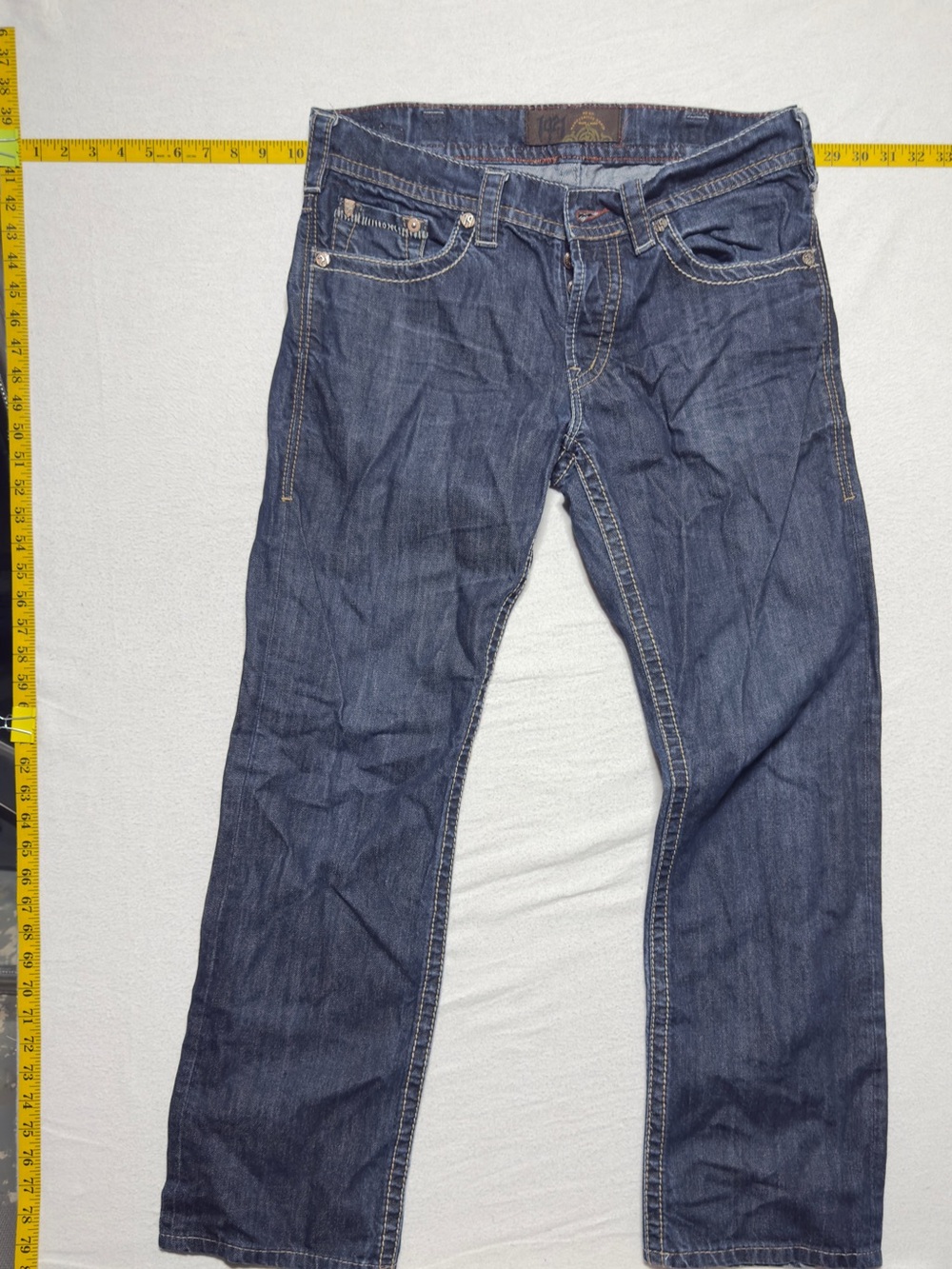 1921 vintage silver jeans Dark Blue Straight Fit Jeans y2k